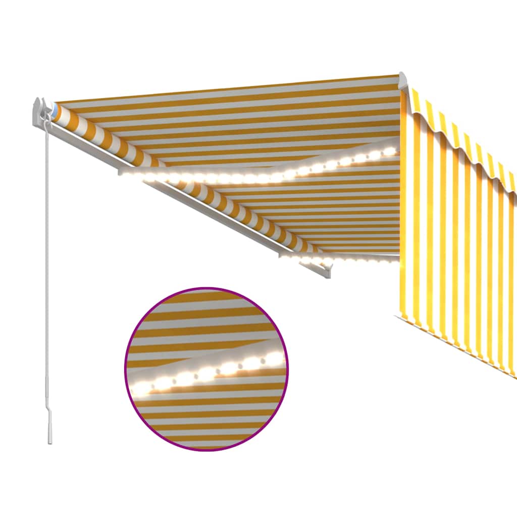 vidaXL Χειροκίνητη τέντα με ηλιακό LED 3 x 2,5 m