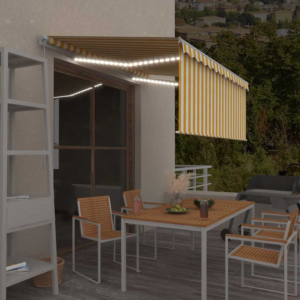vidaXL Χειροκίνητη τέντα με ηλιακό LED 3 x 2,5 m