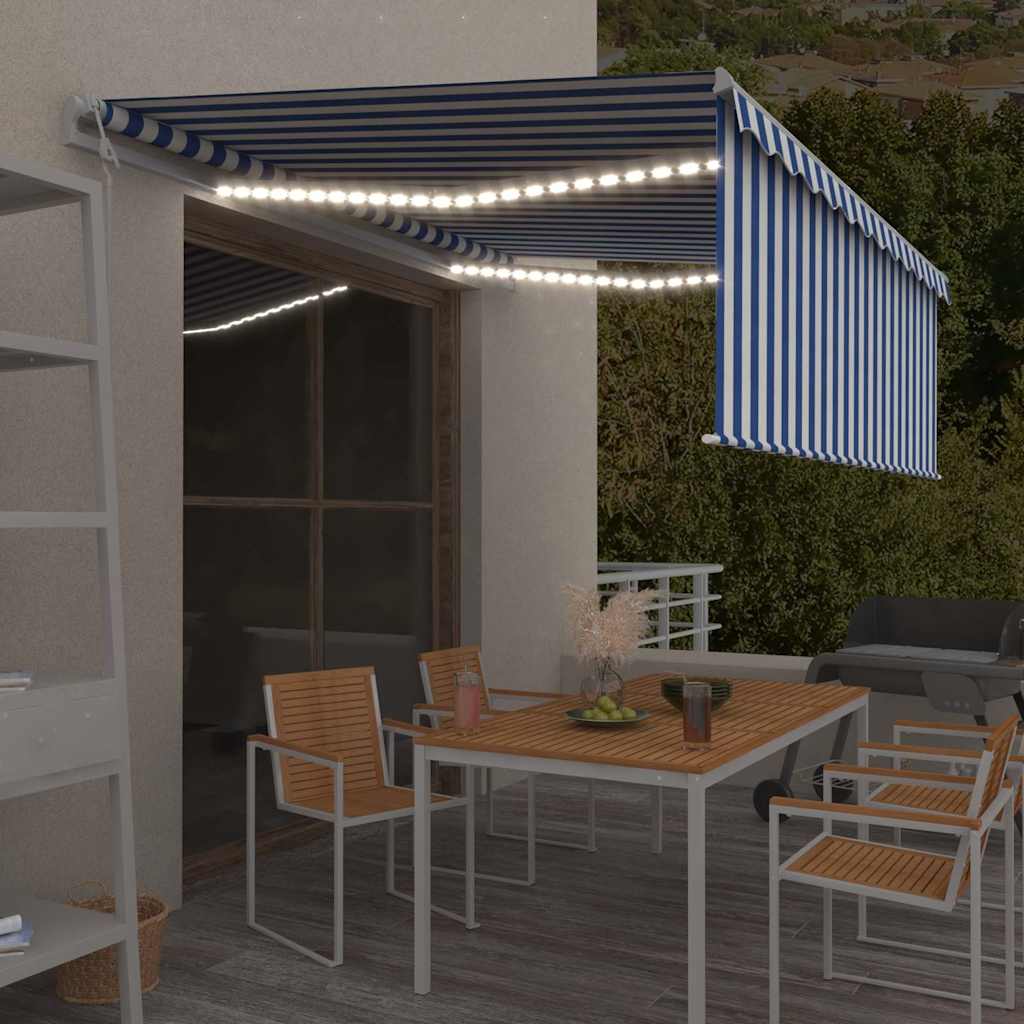 vidaXL Ηλεκτρική τέντα με LED και αισθητήρα 4 x 3 m
