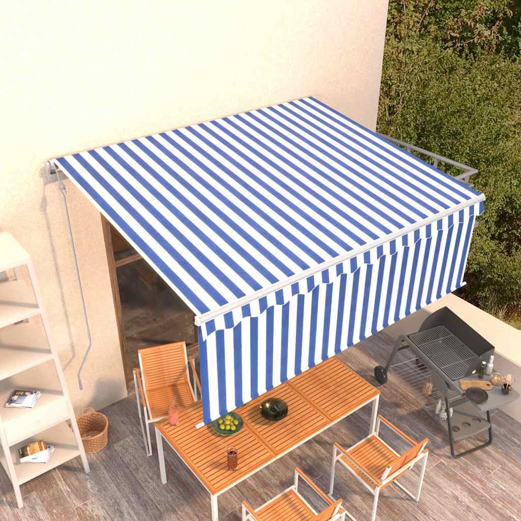 vidaXL Ηλεκτρική Αυλή 4,5 x 3 m Μπλε και Λευκή Ράβδος 100% Πολυεστέρας