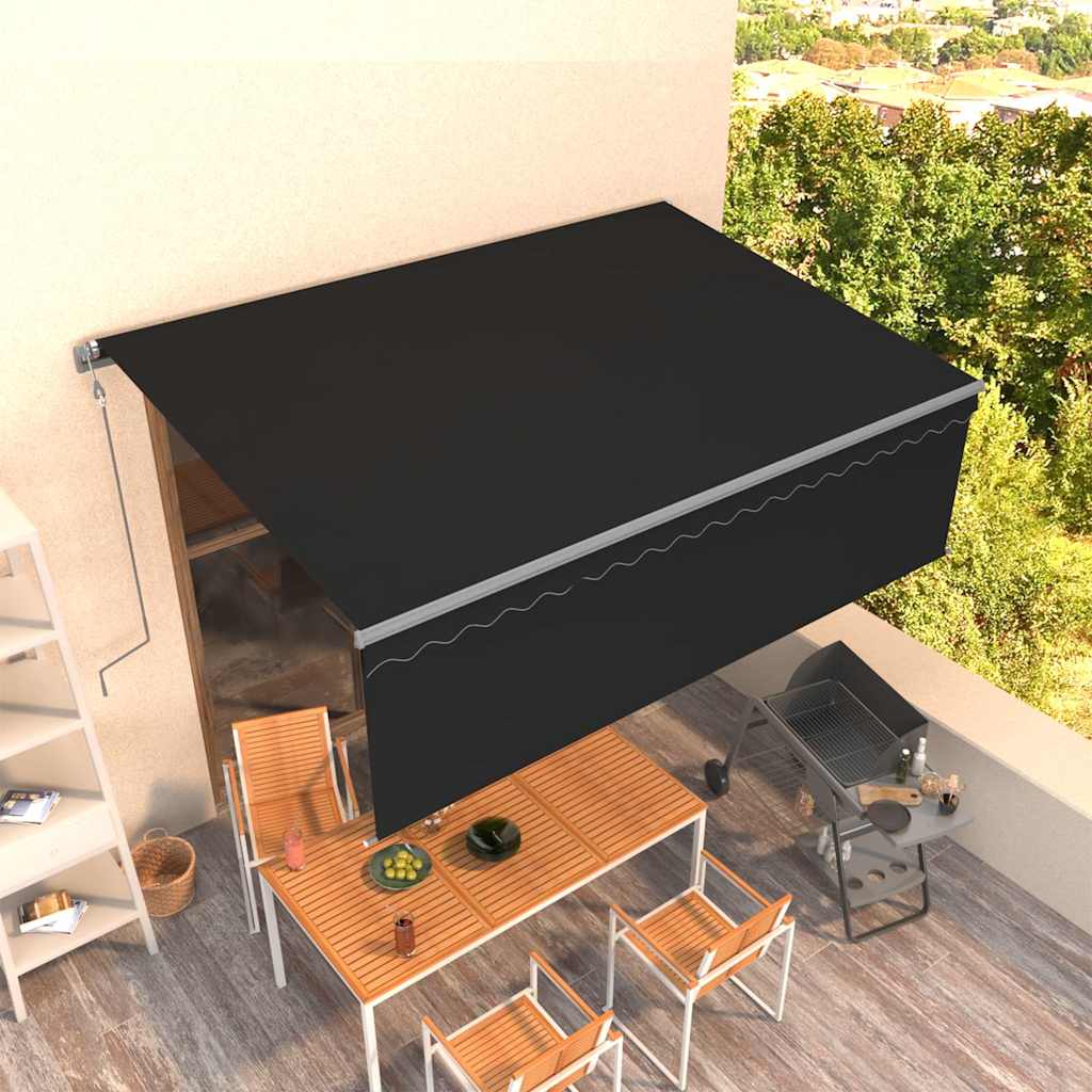 vidaXL Ηλεκτρική Αυλή 4 x 3 m Ανθρακί 100% Πολυεστέρας