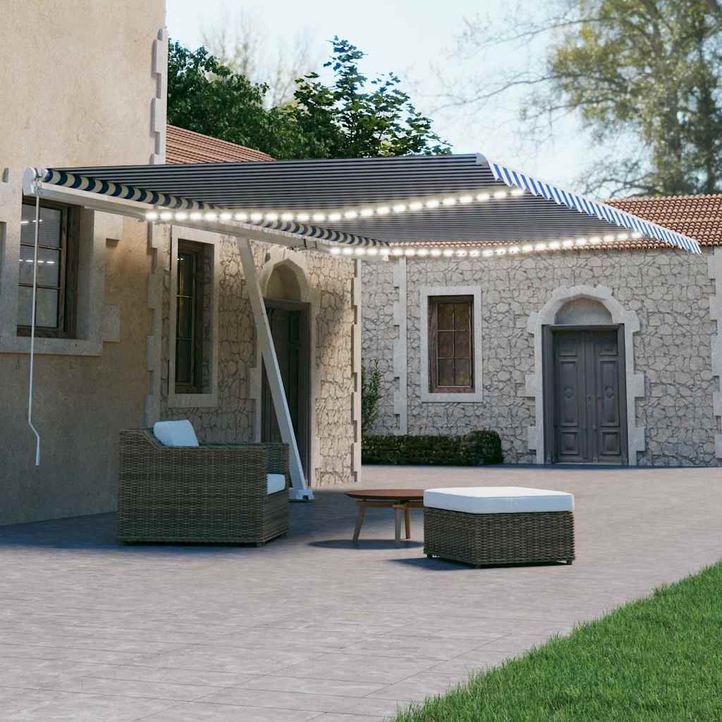 vidaXL Ηλεκτρική τέντα με LED και αισθητήρα 6 x 3 m