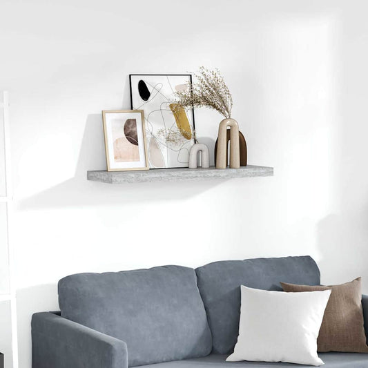 vidaXL Ράφι Τοίχου Γκρι Σκυροδέματος 80x23,5x3,8 εκ. από MDF