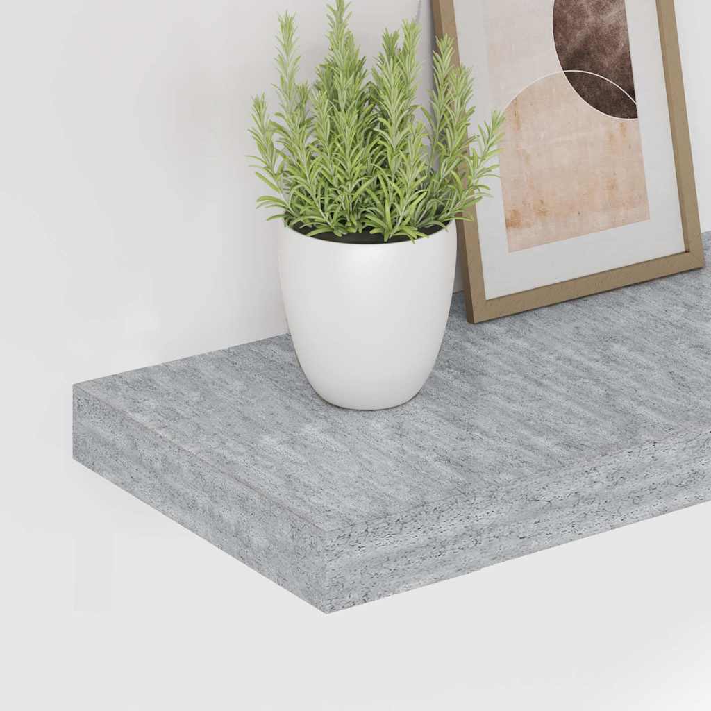 vidaXL Ράφια Τοίχου 4 τεμ. Γκρι Σκυροδέματος 90 x 23,5 x 3,8 εκ. MDF