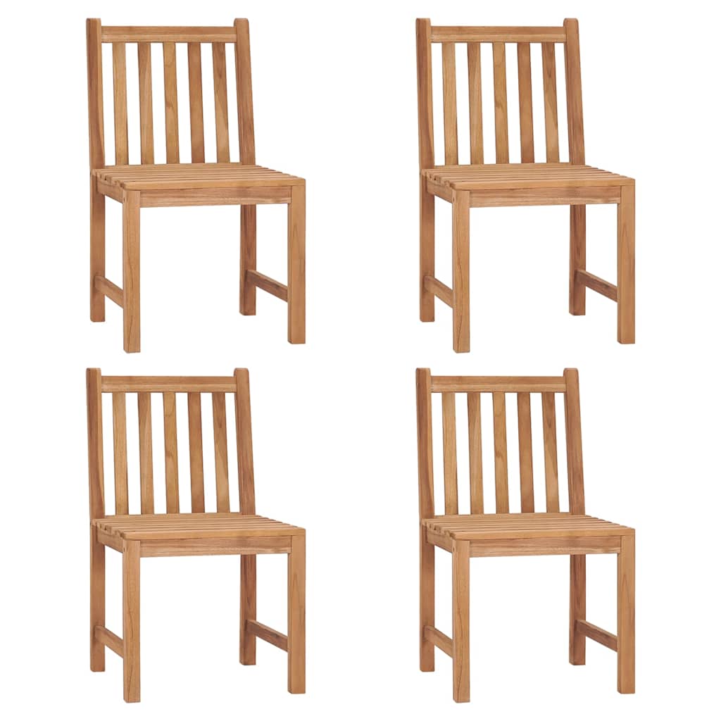 vidaXL Καρέκλες Κήπου 4 Τεμαχίων από Μασίφ Ξύλο Teak με Μαξιλάρια