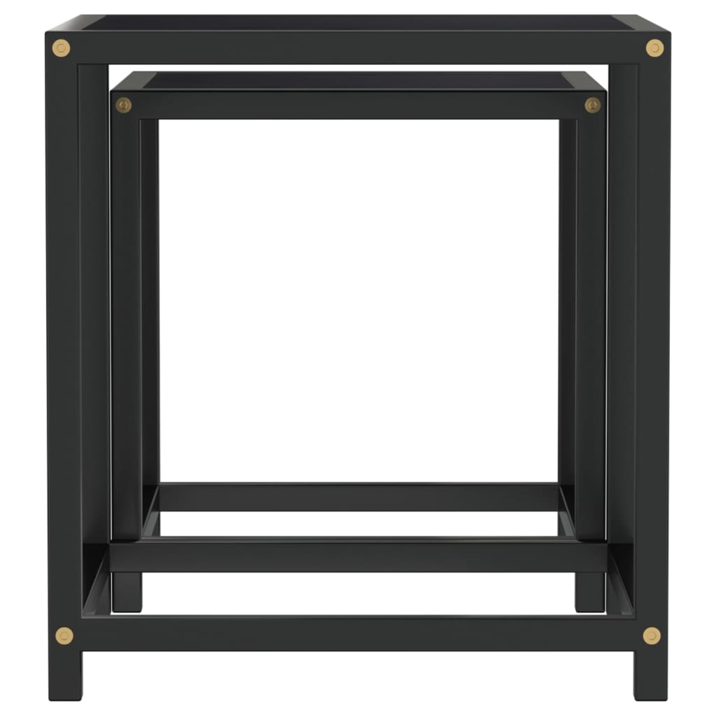 vidaXL Τραπεζάκια 2 τεμ. Μαύρα από MDF