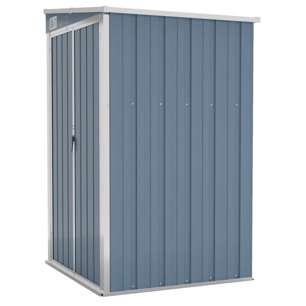 vidaXL Αποθήκη Κήπου Επιτοίχια Γκρι 118x100x178 εκ. Γαλβ. Χάλυβας