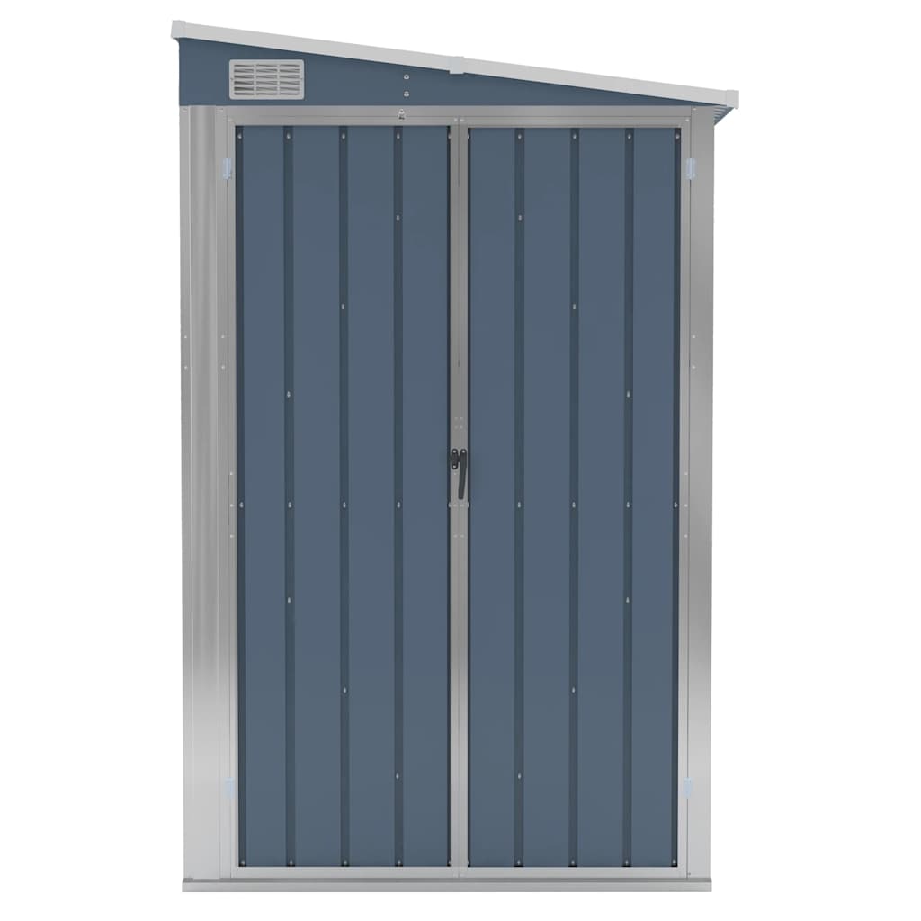 vidaXL Αποθήκη Κήπου Επιτοίχια Γκρι 118x100x178 εκ. Γαλβ. Χάλυβας