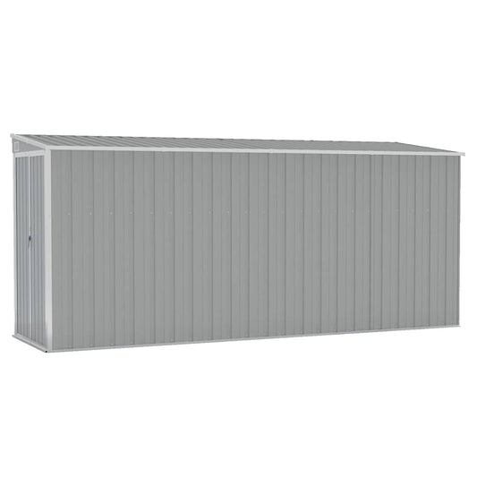 vidaXL Αποθήκη Κήπου Επιτοίχια Γκρι 118x382x178 εκ από Γαλβ. Ατσάλι