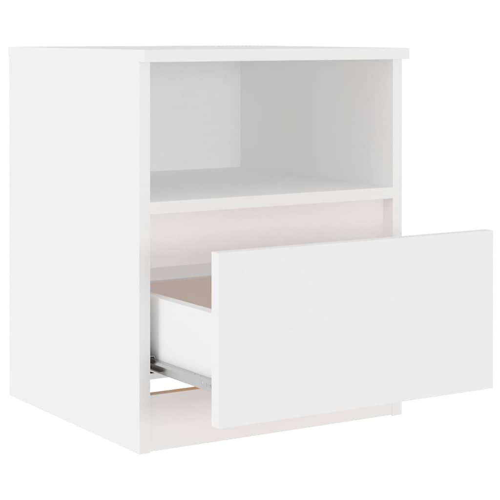 vidaXL Κομοδίνο Λευκό 40 x 40 x 50 εκ. από Επεξ. Ξύλο