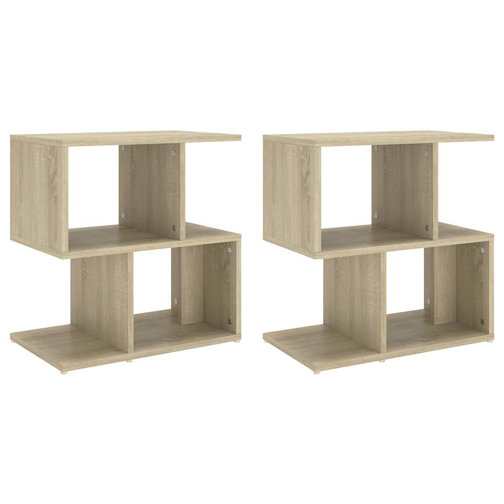 vidaXL Κομοδίνα 2 τεμ. Sonoma Δρυς 50 x 30 x 51,5 εκ. από Επεξ. Ξύλο