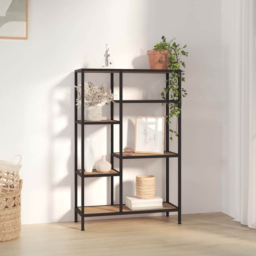vidaXL Βιβλιοθήκη 80 x 30 x 120 εκ. από Ατσάλι και Επεξεργασμένο Ξύλο