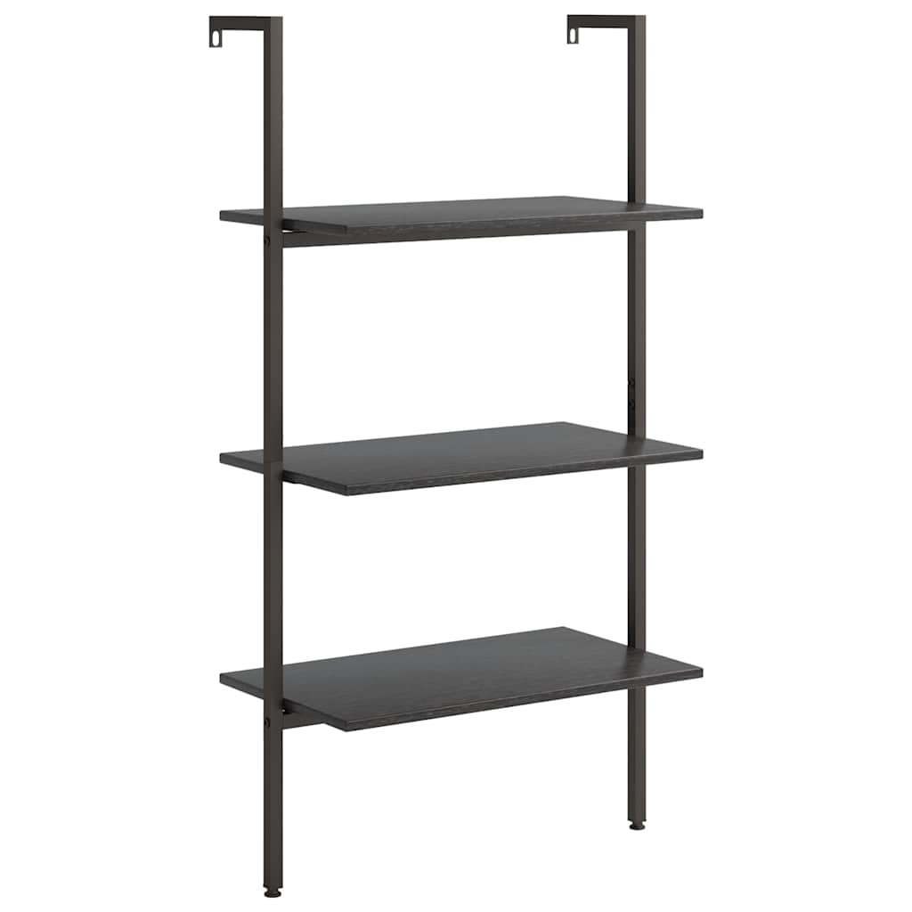 vidaXL Ραφιέρα Κεκλιμένη 3 Επιπέδων Μαύρη 64x35x120,5 εκ.