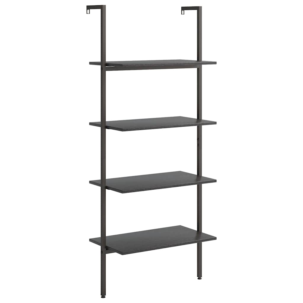 vidaXL Ραφιέρα Κεκλιμένη 4 Επιπέδων Μαύρη 64 x 35 x 152,5 εκ.