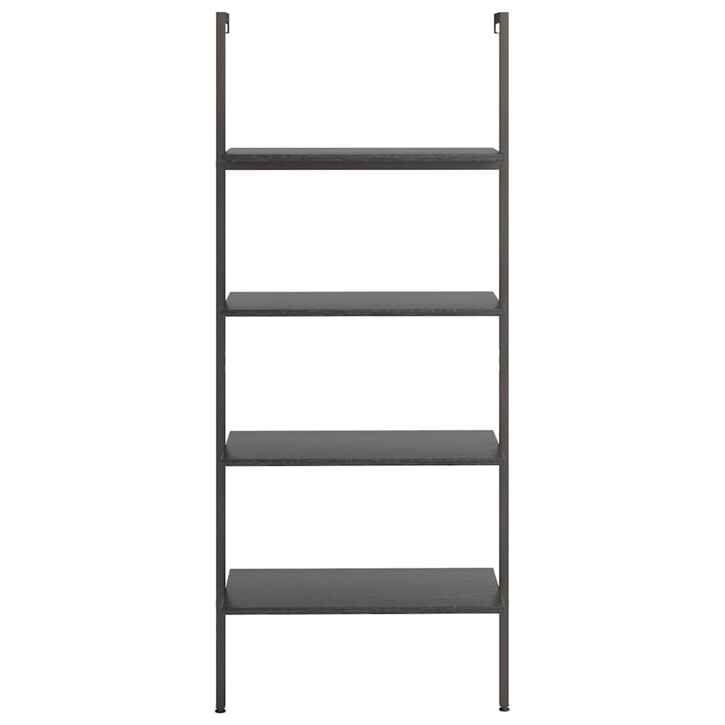vidaXL Ραφιέρα Κεκλιμένη 4 Επιπέδων Μαύρη 64 x 35 x 152,5 εκ.