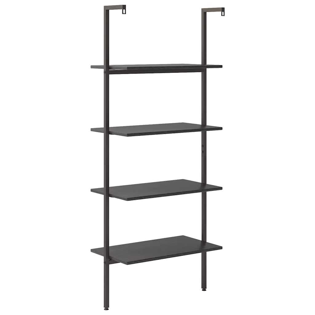 vidaXL Ραφιέρα Κεκλιμένη 4 Επιπέδων Μαύρη 64 x 35 x 152,5 εκ.