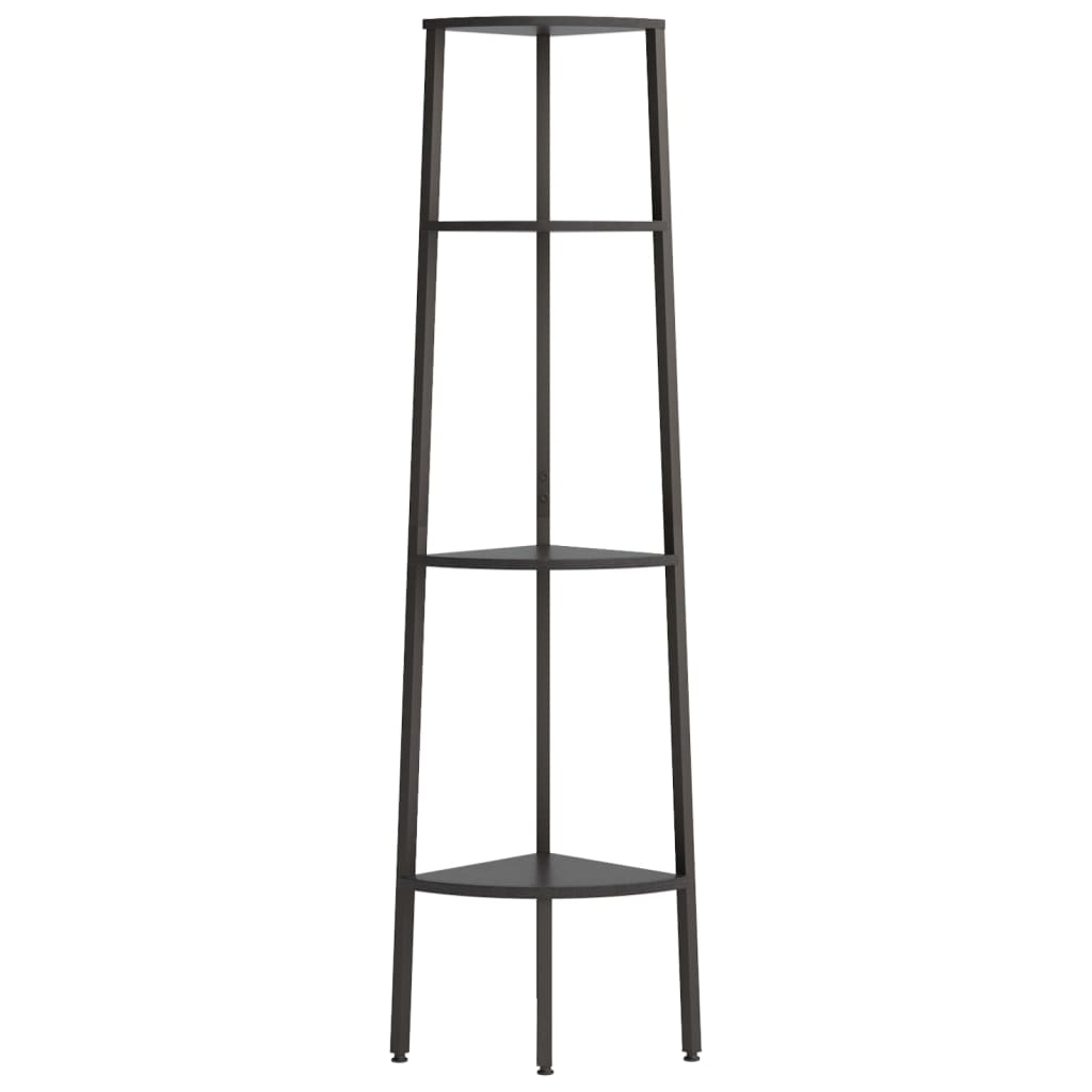 vidaXL Ραφιέρα Γωνιακή 4 Επίπεδων Μαύρη 45,5 x 31,5 x 150 εκ.