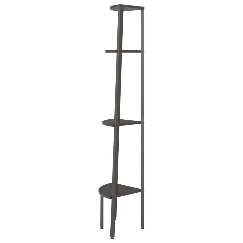 vidaXL Ραφιέρα Γωνιακή 4 Επίπεδων Μαύρη 45,5 x 31,5 x 150 εκ.