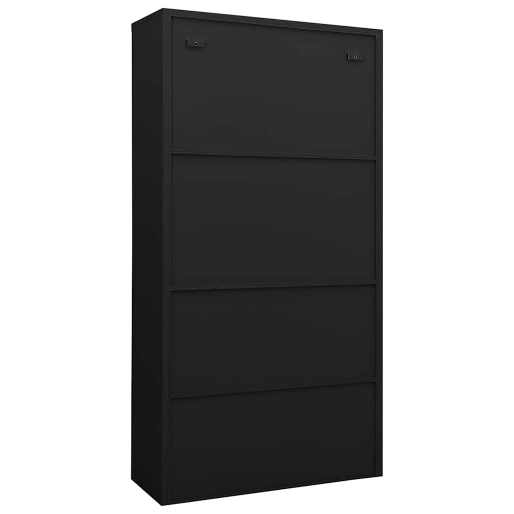 vidaXL Ντουλάπα Γραφείου 90 x 40 x 180 εκ. Μαύρη Ατσάλινη
