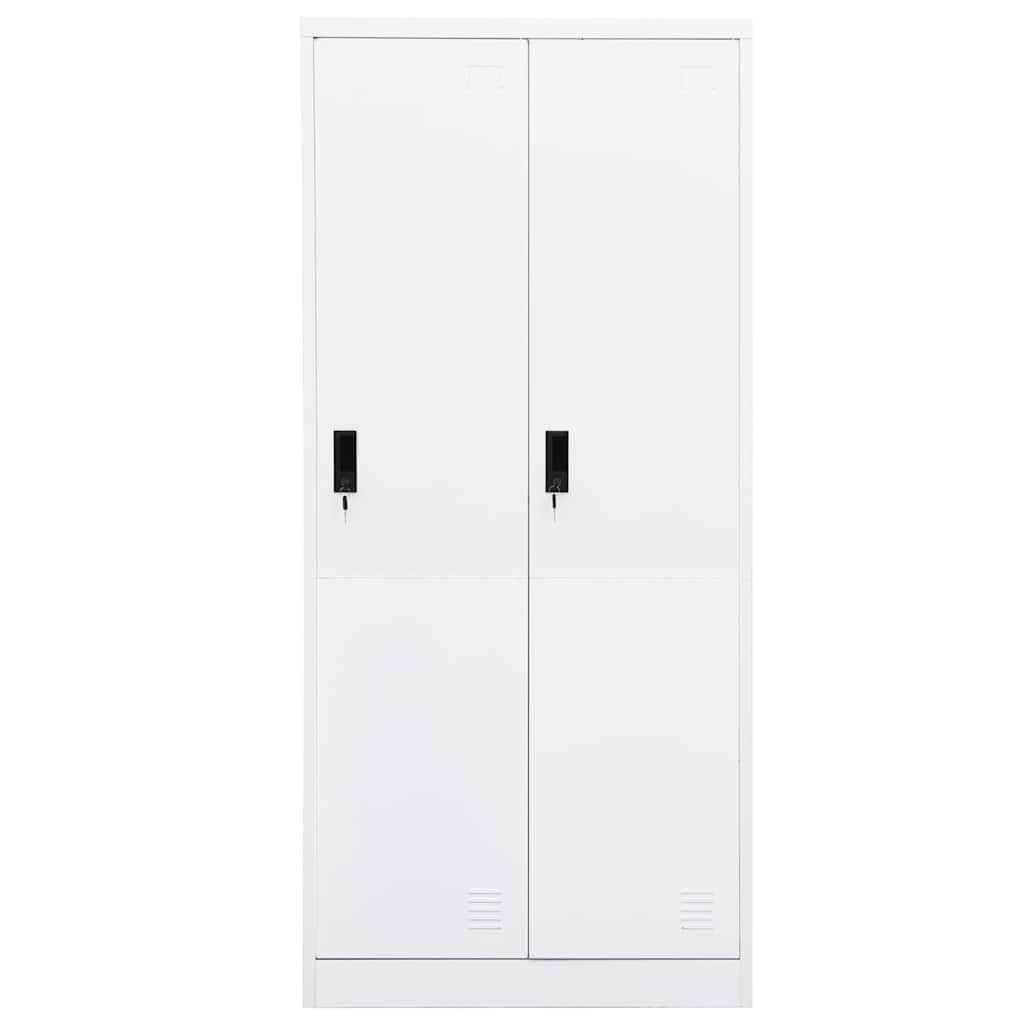 vidaXL Ντουλάπα Λευκή 80 x 50 x 180 εκ. από Χάλυβα