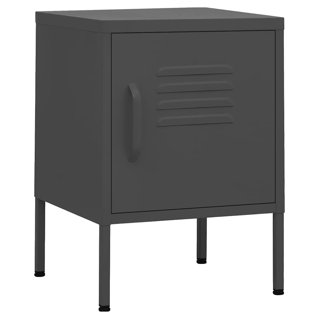 vidaXL Κομοδίνο Ανθρακί 35 x 35 x 51 εκ. από Ατσάλι