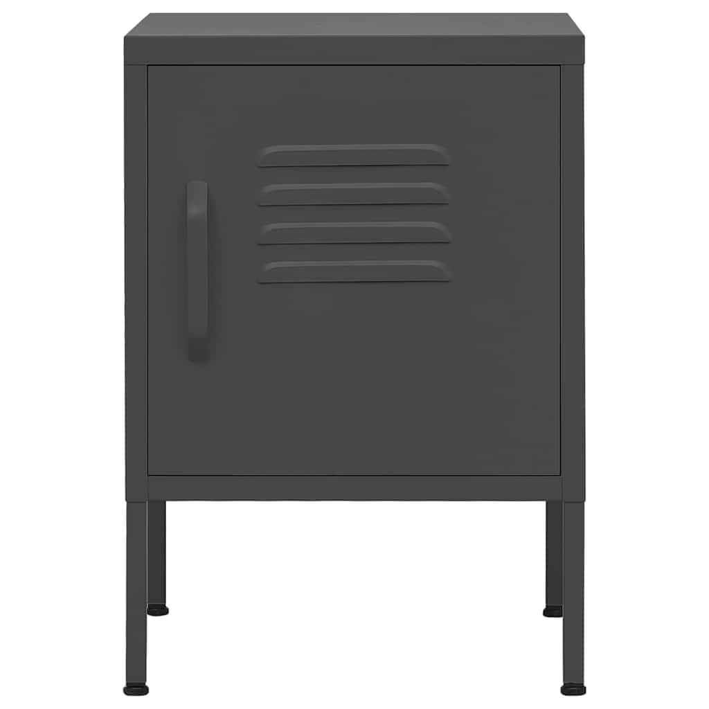 vidaXL Κομοδίνο Ανθρακί 35 x 35 x 51 εκ. από Ατσάλι