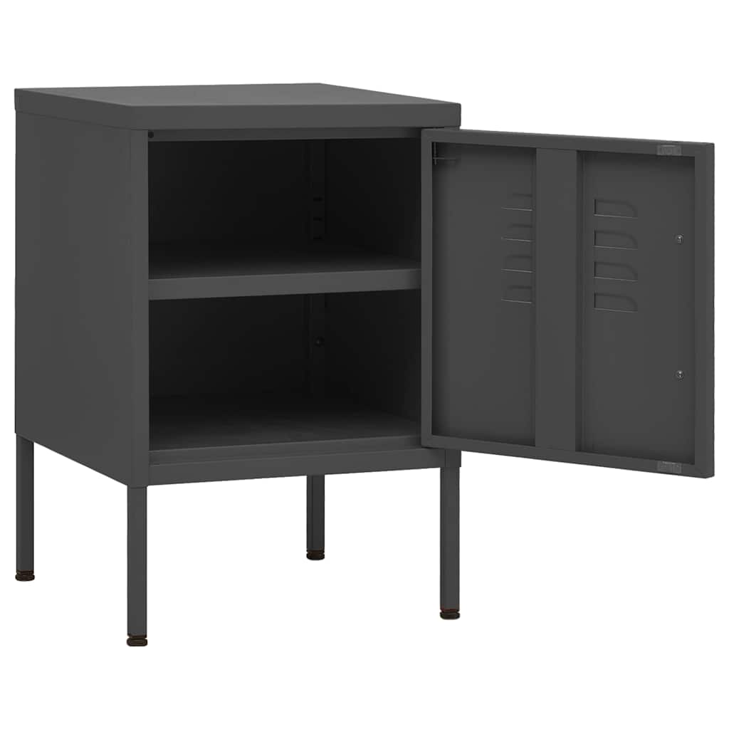vidaXL Κομοδίνο Ανθρακί 35 x 35 x 51 εκ. από Ατσάλι