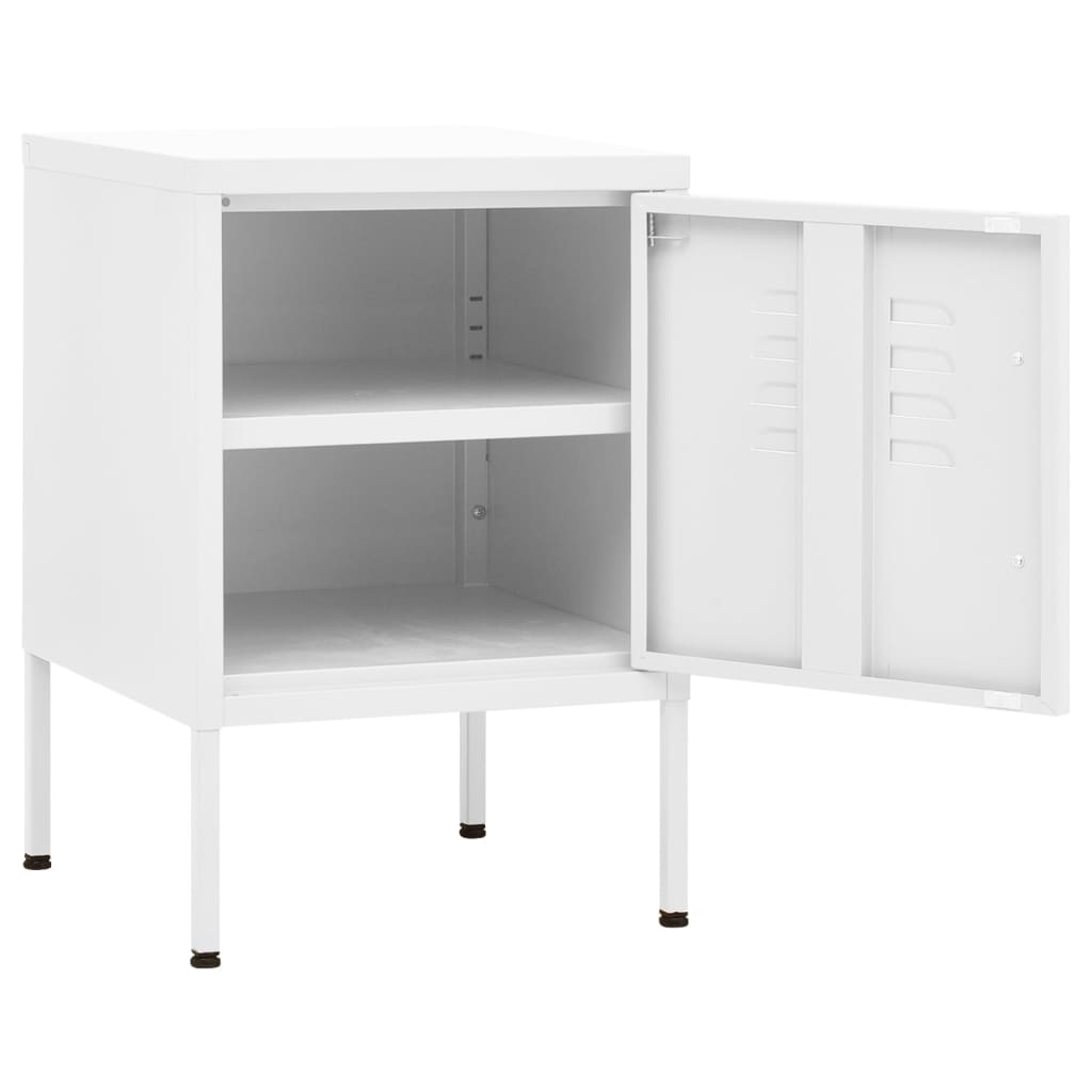 vidaXL Κομοδίνο Λευκό 35 x 35 x 51 εκ. από Ατσάλι
