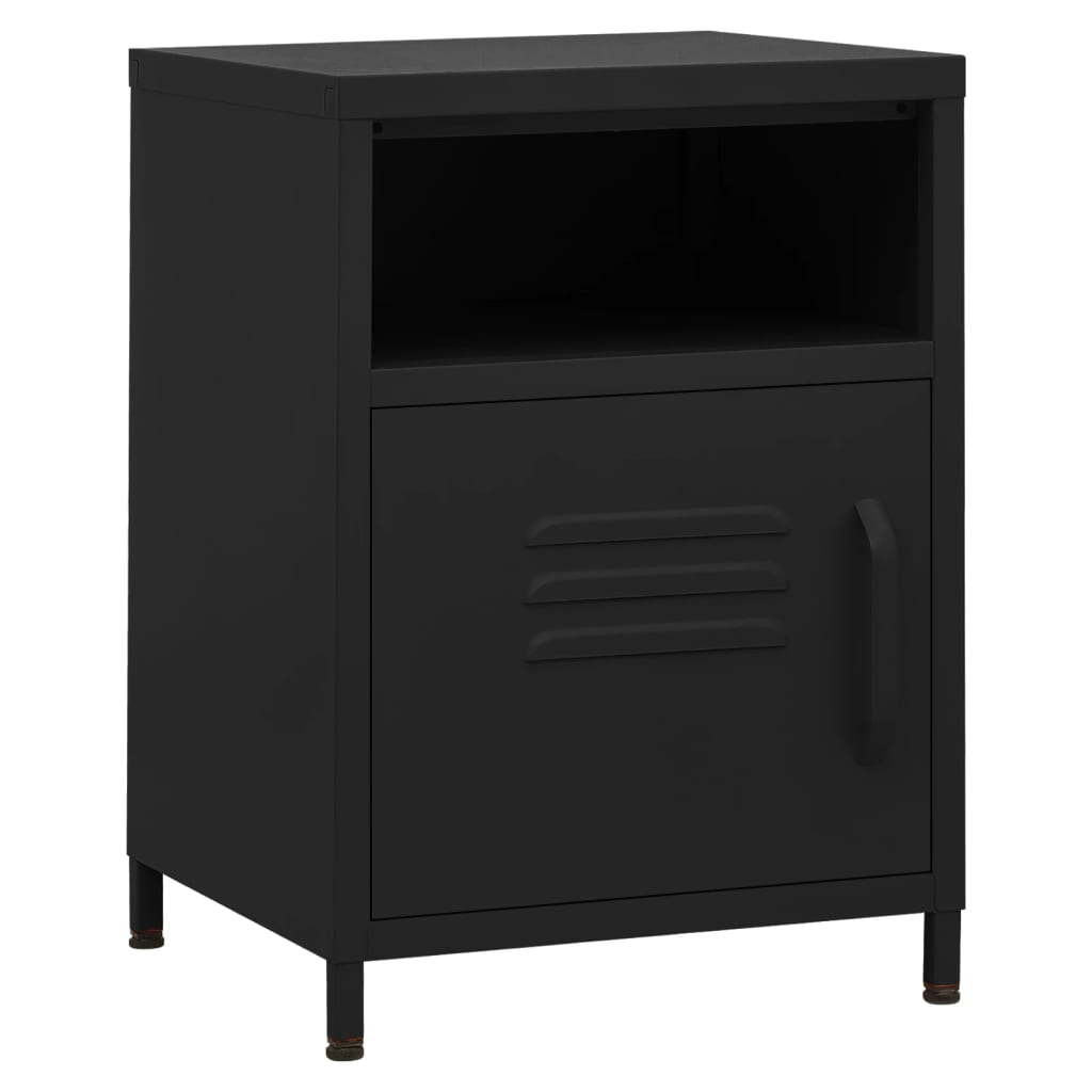 vidaXL Κομοδίνο Μαύρο 35 x 35 x 51 εκ. από Ατσάλι