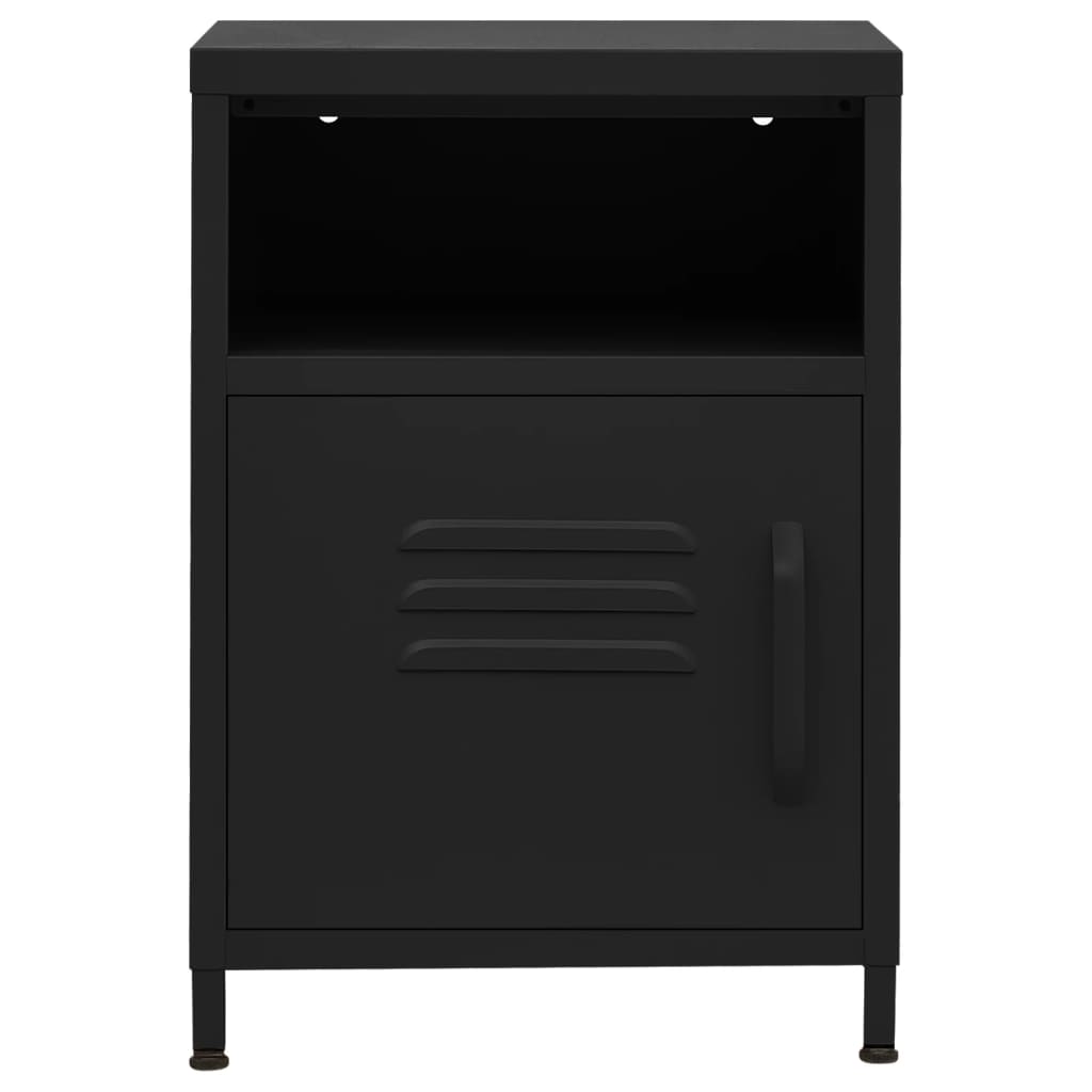 vidaXL Κομοδίνο Μαύρο 35 x 35 x 51 εκ. από Ατσάλι