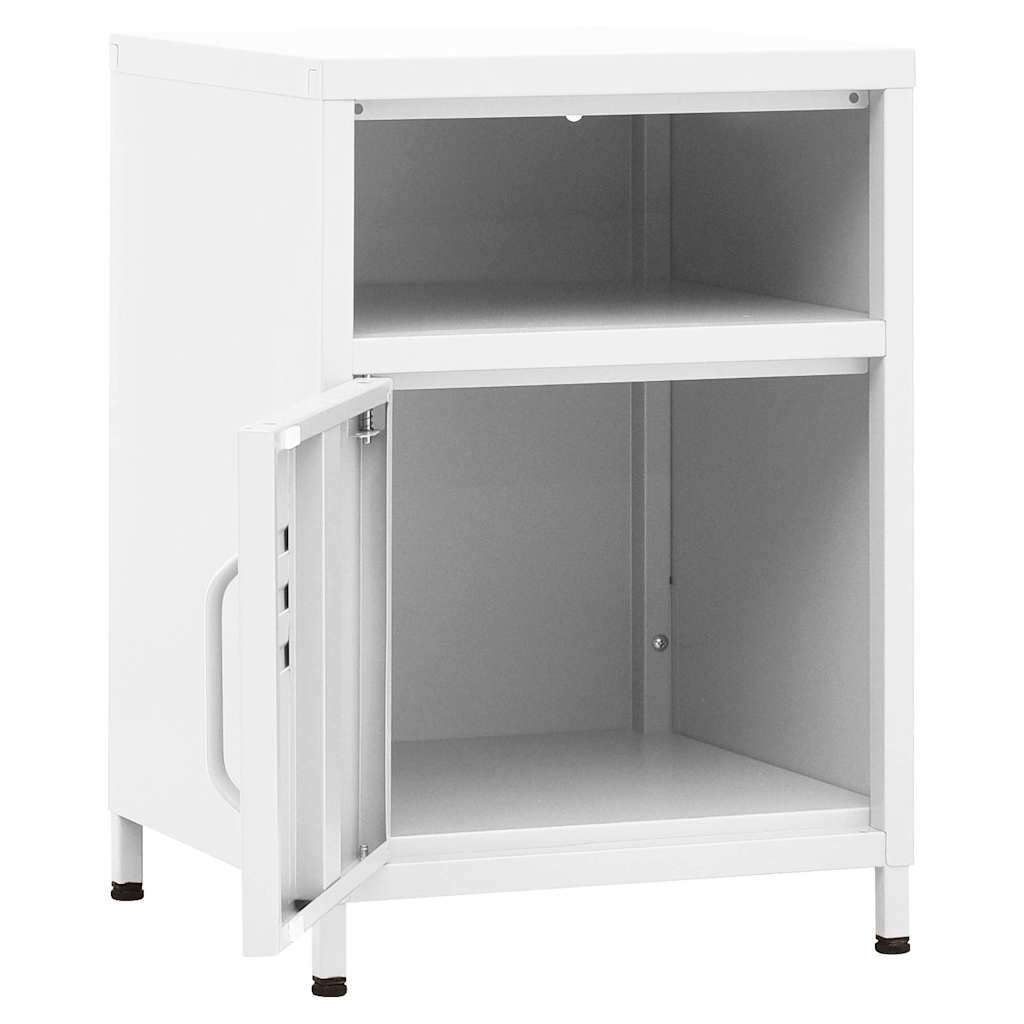 vidaXL Κομοδίνο Λευκό 35 x 35 x 51 εκ. από Ατσάλι