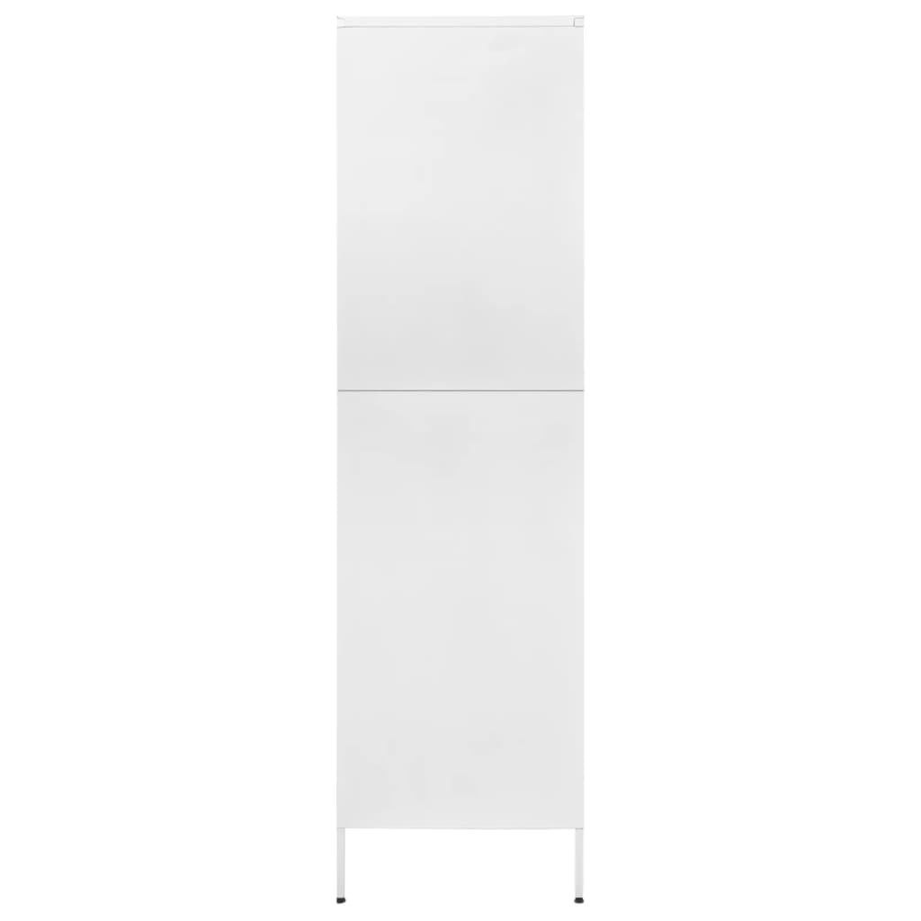 vidaXL Ντουλάπα Λευκή 90 x 50 x 180 εκ. από Ατσάλι