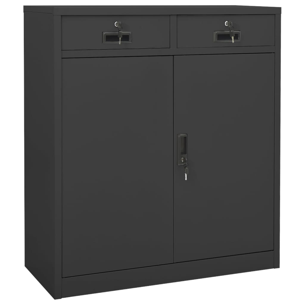 vidaXL Ντουλάπα Γραφείου Ανθρακί 90 x 40 x 102 εκ. Ατσάλινη