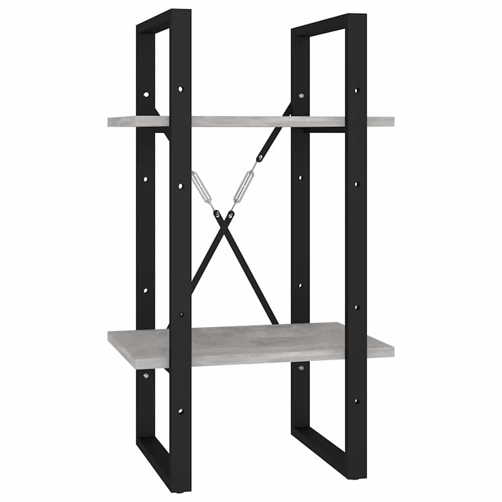 vidaXL Βιβλιοθήκη με 2 Ράφια Γκρι Σκυρ. 40 x 30 x 70 εκ. Επεξ. Ξύλο
