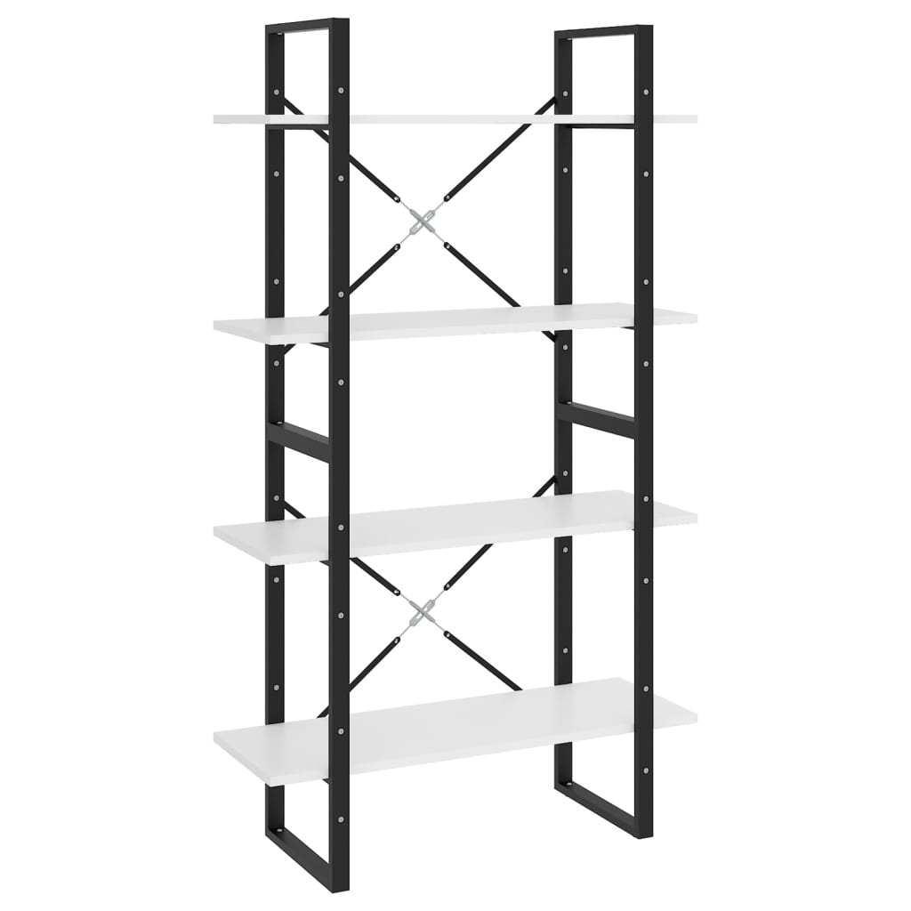 vidaXL Βιβλιοθήκη με 4 Ράφια Λευκή 80 x 30 x 140 εκ. από Επεξ. Ξύλο
