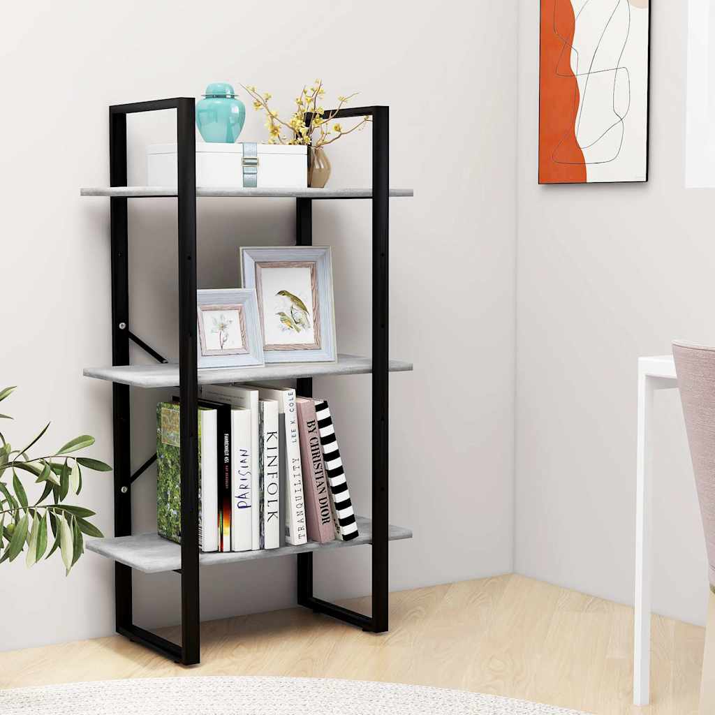 vidaXL Ράφι Αποθήκευσης Γκρι Σκυροδέματος 60x30x105εκ. από Επεξ. Ξύλο