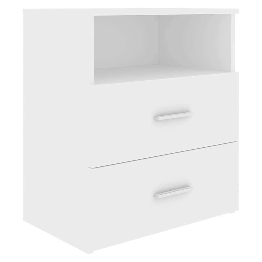 vidaXL Κομοδίνα 2 τεμ. Λευκά 50 x 32 x 60 εκ. από Επεξ. Ξύλο