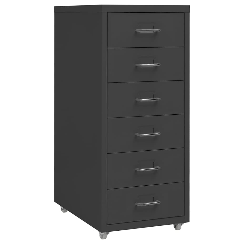 vidaXL Αρχειοθήκη Φορητή Ανθρακί 28 x 41 x 69 εκ. Μεταλλική