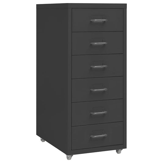 vidaXL Αρχειοθήκη Φορητή Ανθρακί 28 x 41 x 69 εκ. Μεταλλική