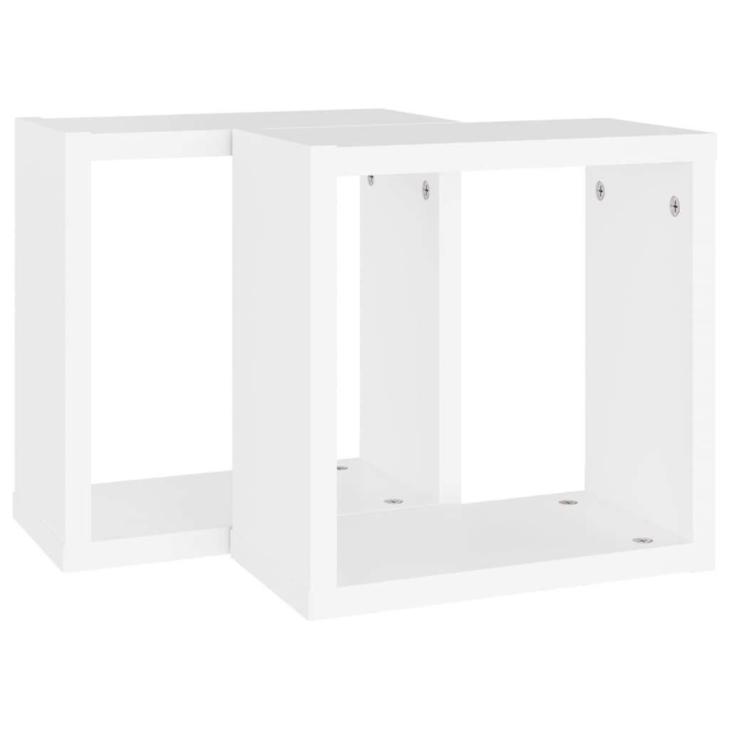 vidaXL Ράφια Κύβοι Τοίχου 2 τεμ. Λευκά 30 x 15 x 30 εκ. από MDF