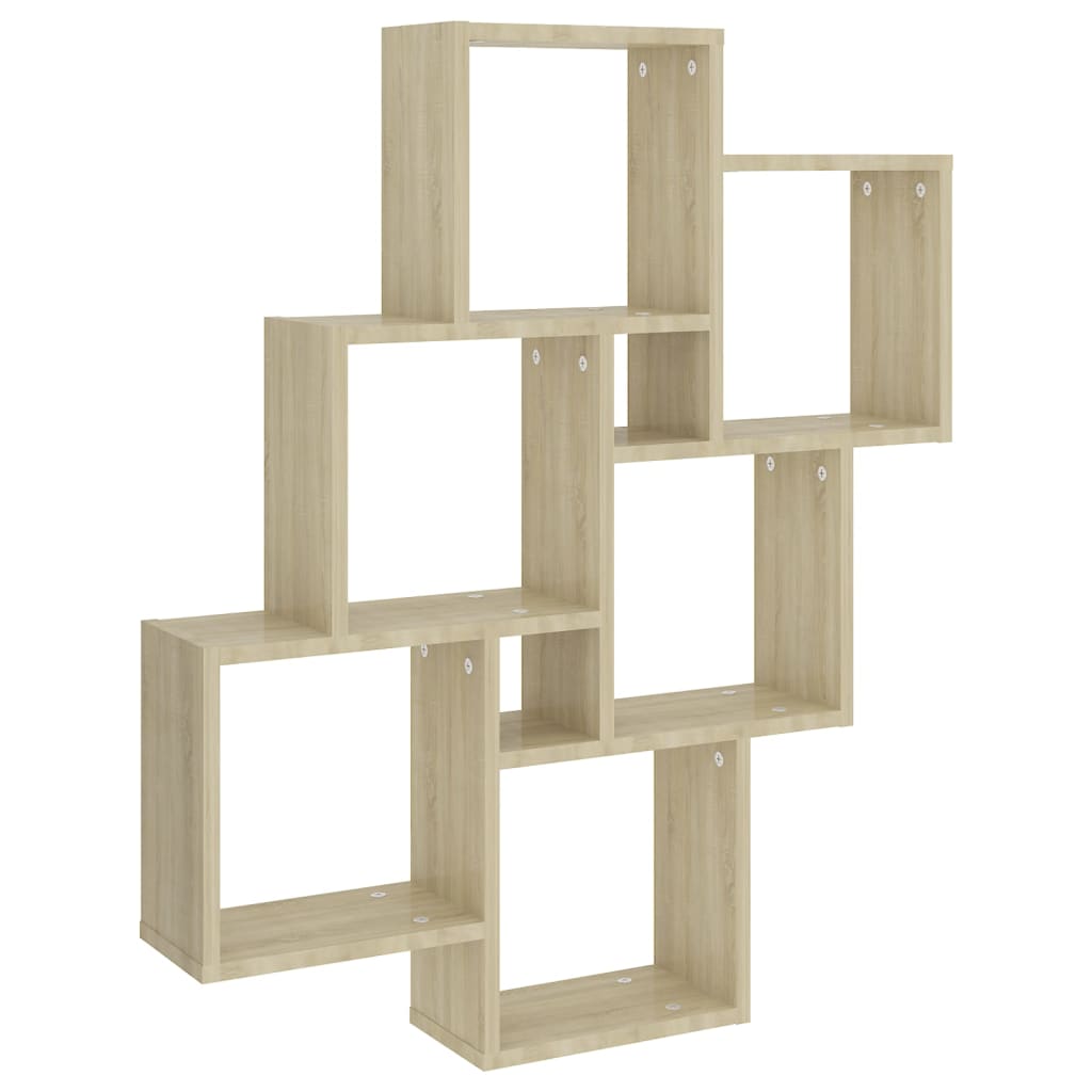 vidaXL Ράφι Κύβος Τοίχου Sonoma Δρυς 78 x 15 x 93 εκ. από Επεξ. Ξύλο