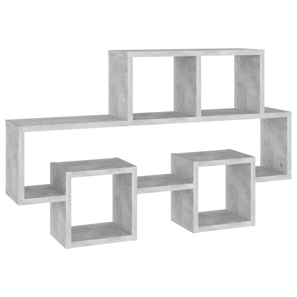 vidaXL Ράφι Τοίχου Σχήμα Αυτοκιν. Γκρι Σκυρ. 82x15x51 εκ. Επεξ. Ξύλο