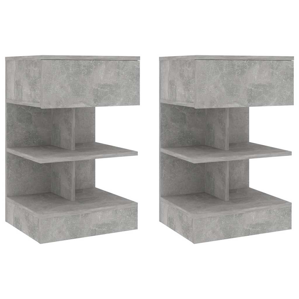 vidaXL Κομοδίνα 2 τεμ. Γκρι Σκυροδέματος 40 x 35 x 65 εκ.