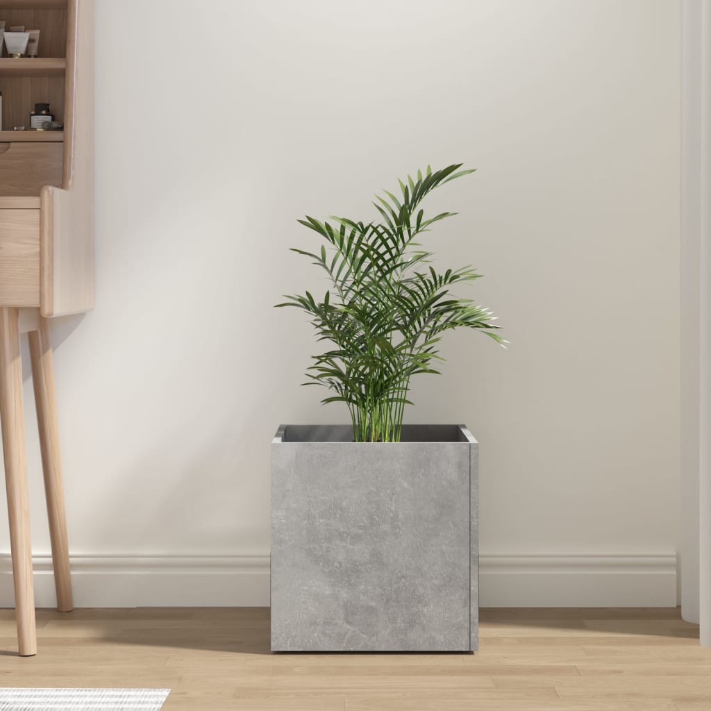 vidaXL Ζαρντινιέρα Γκρι Σκυροδέματος 40x40x40 εκ. Επεξεργασμένο Ξύλο