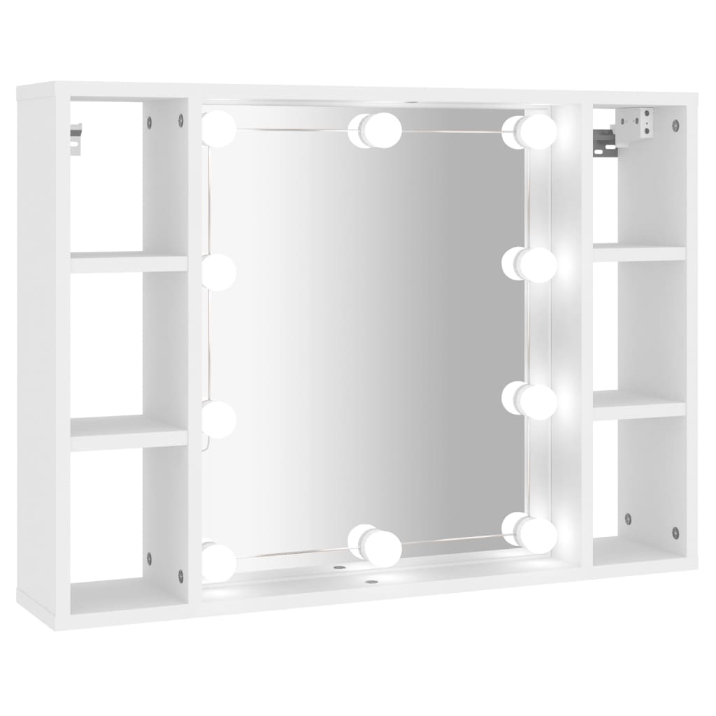 vidaXL Έπιπλο Καθρέπτη με LED Λευκό 76 x 15 x 55 εκ.