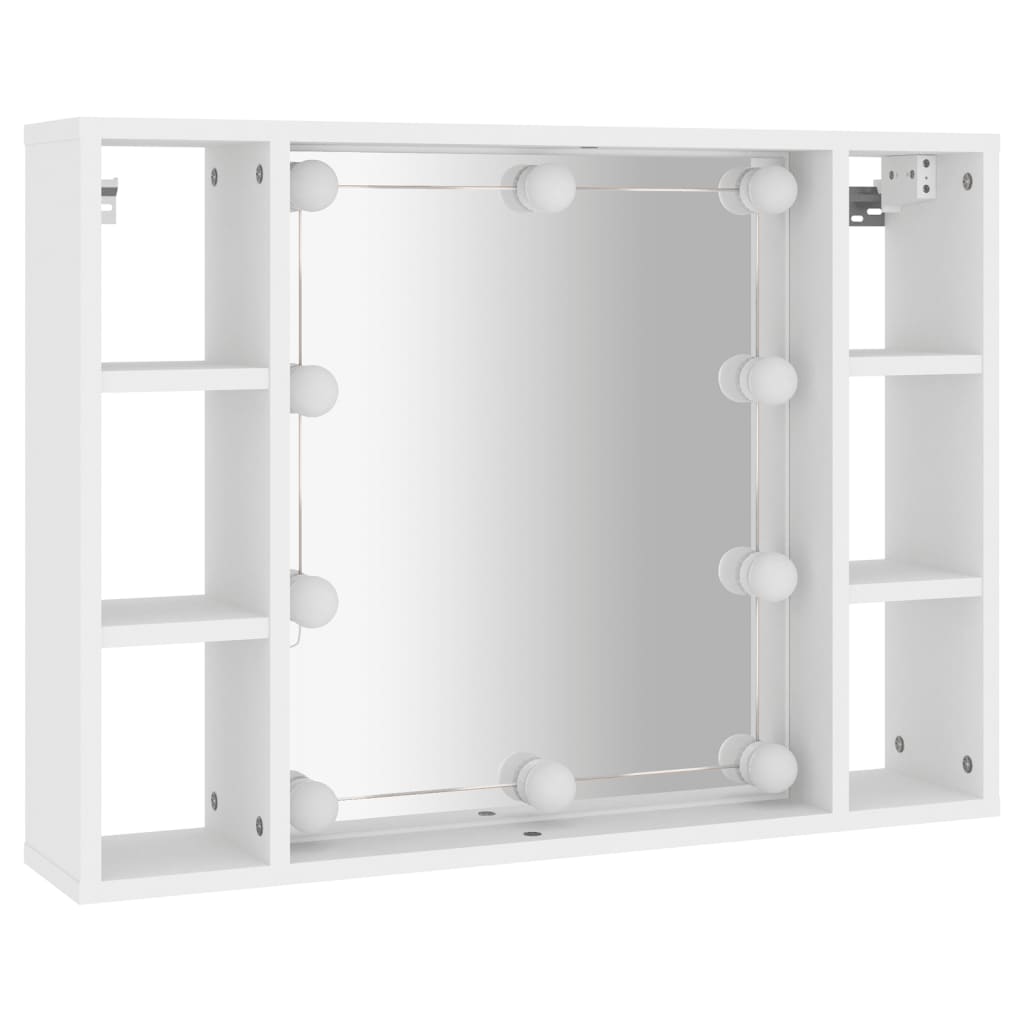 vidaXL Έπιπλο Καθρέπτη με LED Λευκό 76 x 15 x 55 εκ.