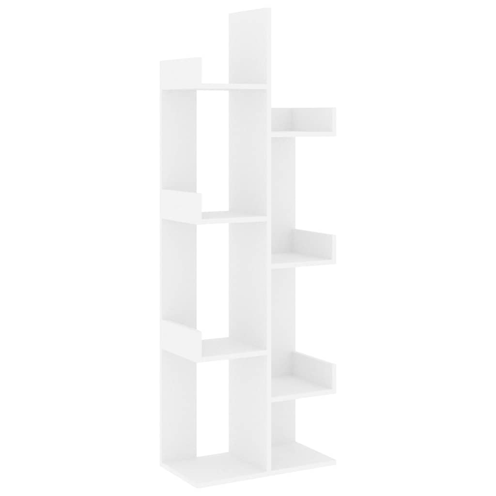 vidaXL Βιβλιοθήκη Λευκή 48 x 25,5 x 140 εκ. από Επεξ. Ξύλο