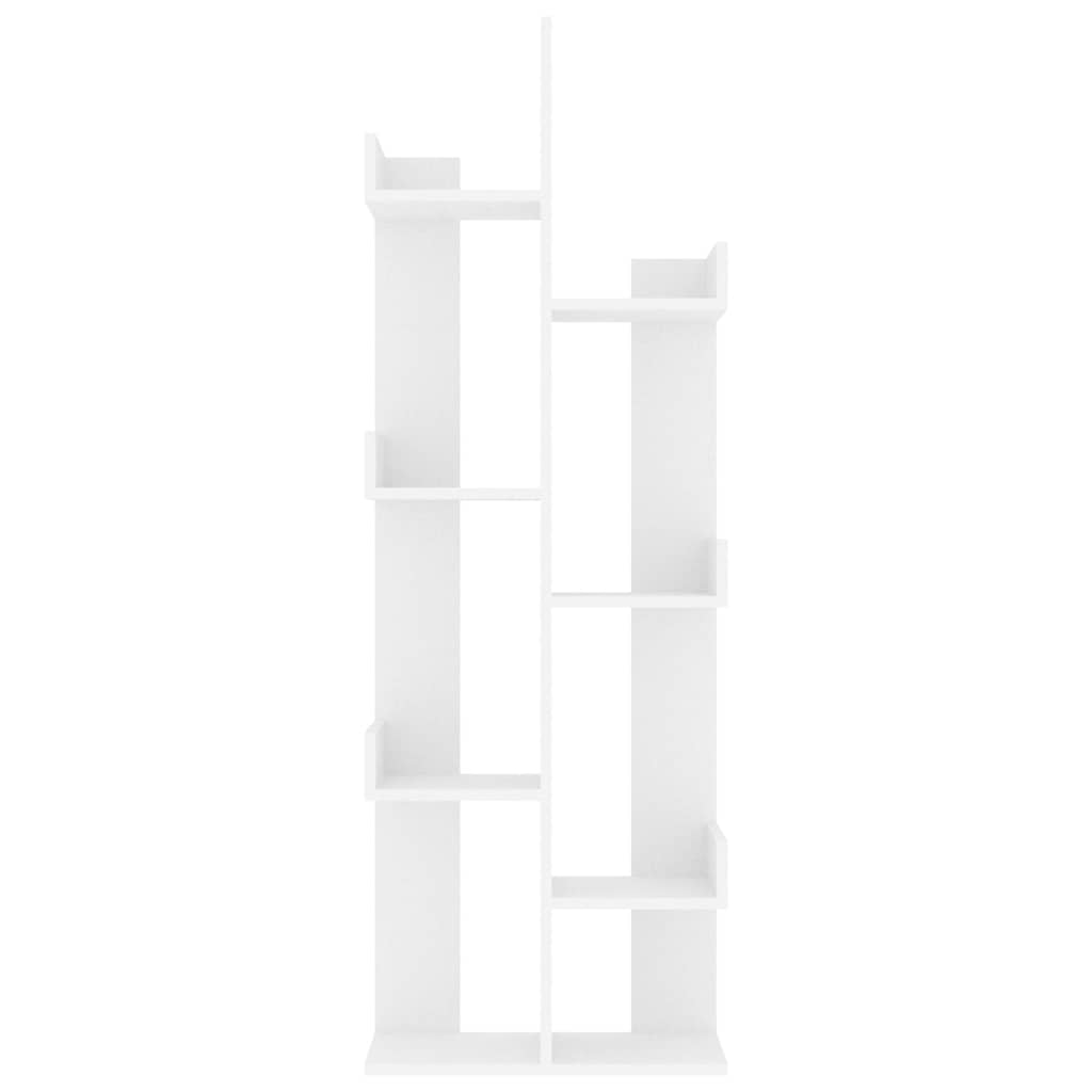 vidaXL Βιβλιοθήκη Λευκή 48 x 25,5 x 140 εκ. από Επεξ. Ξύλο