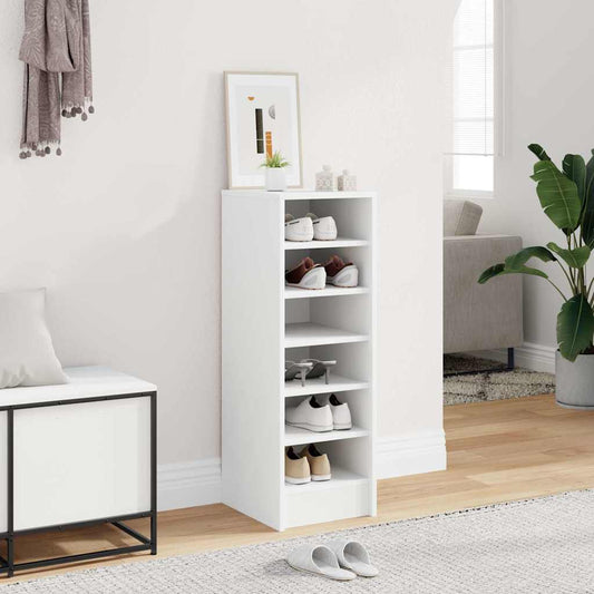 vidaXL Παπουτσοθήκη Λευκή 31,5 x 35 x 90 εκ. από Επεξ. Ξύλο