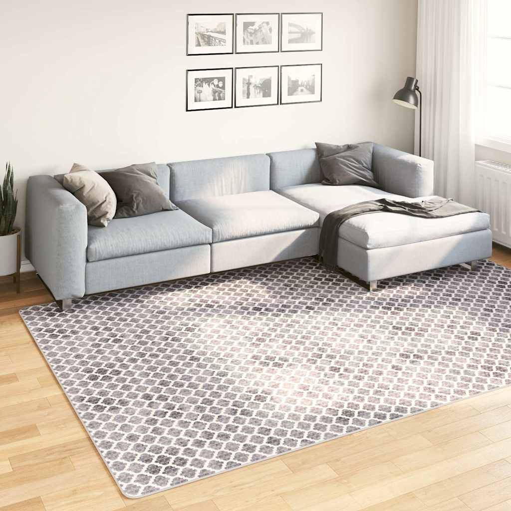 vidaXL Χαλί Πλενόμενο Γκρι και Λευκό 190 x 300 εκ.